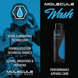 Molecule Wash Performance Apparel Detergent | Concentrated Liquid Laundry Soap for Technical Fabrics & Sports Gear | Fresh Scent | 16 Ounces