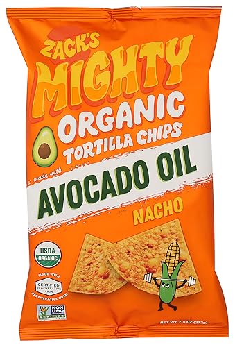 Zack's Mighty Organic Avocado Oil Nacho Tortilla Chips, 7.5 OZ