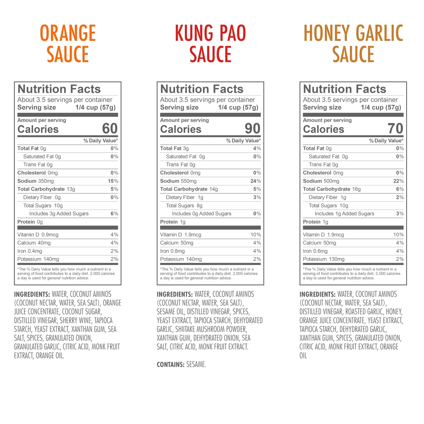 Kevin's Natural Foods Paleo Simmer Sauce Variety Pack - Stir-Fry Sauce, Gluten Free, No Preservatives, Non-GMO - 3 Pack (Orange/Kung Pao/Honey Garlic)