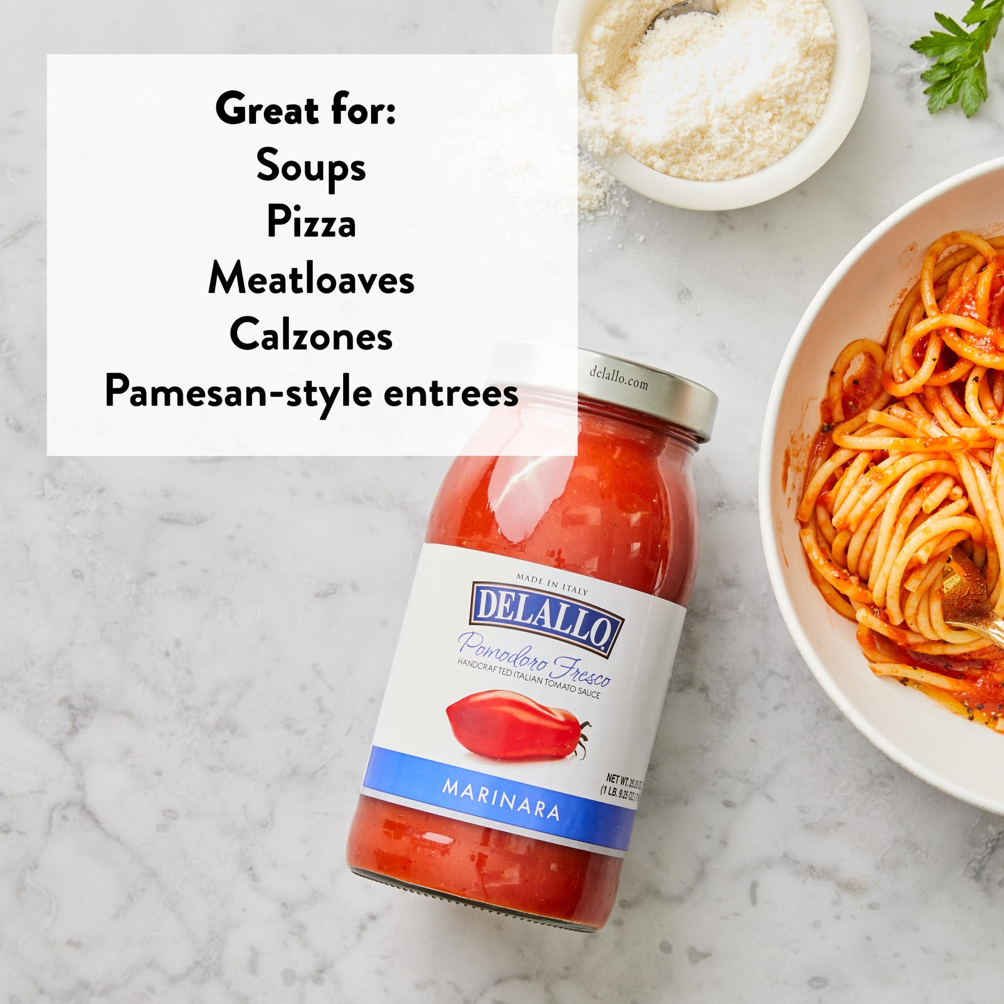 DeLallo Pomodoro Fresco Marinara Sauce, Handcrafted in Small Batches, All Natural, Gluten Free, Vegan, Made with Cherry Red Tomatoes and Olive Oil