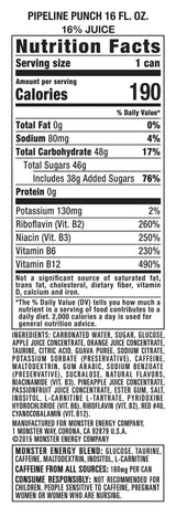 Monster Energy Juice Pipeline Punch, Energy Drink, 16 Ounce