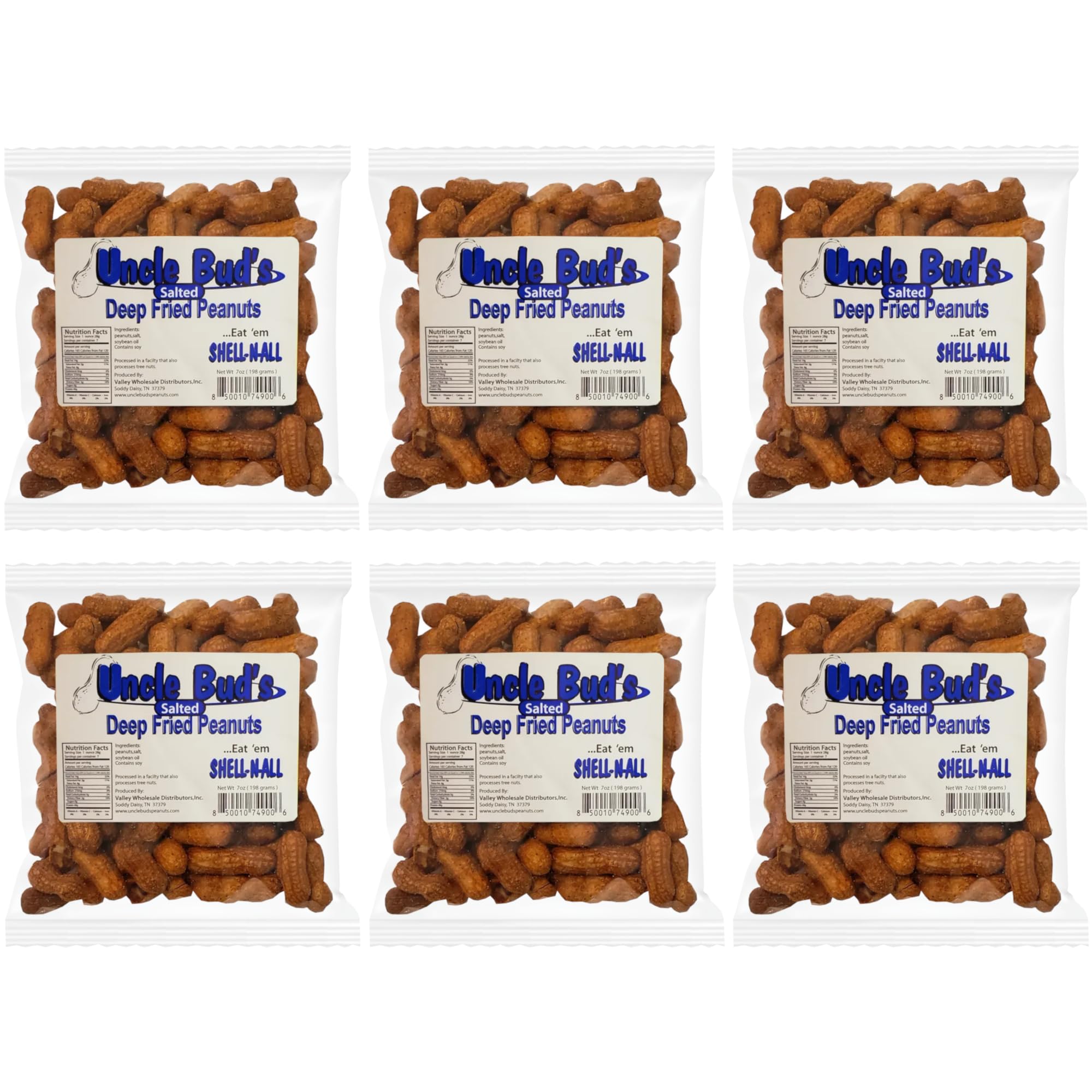 Deep Fried Peanuts -Eat em Shell & All! (SALTED) 6 PACK