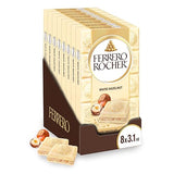 Ferrero Rocher Premium Chocolate Bars, 8 Pack, White Chocolate Hazelnut, 3.1 oz Each