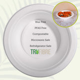 TruFibre 16 Oz Paper Bowls, 100 Pack 100% Compostable Heavy Duty Eco-Friendly Bagasse Biodegrable Disposable Bowls for Salad, Dessert, Soup, Ice