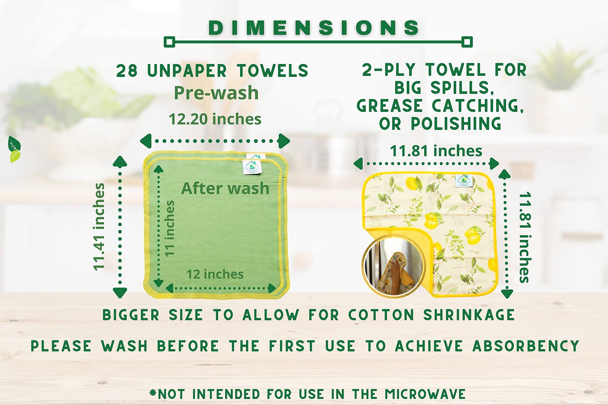 Reusable Paper Towels Washable Roll 29 Pack 12x11in, Reusable Baby Wipes, Washable Paper Towels Cloth, Paperless Paper Towels, Eco Friendly Paper