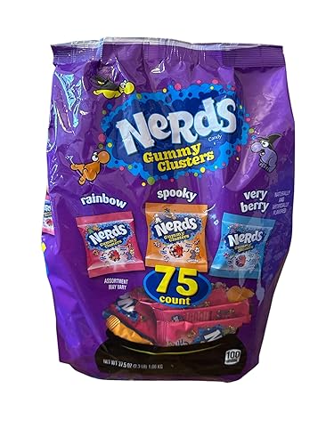 5 bags of Halloween variety pack rainbow, very berry, spooky gummy clusters 75 count
