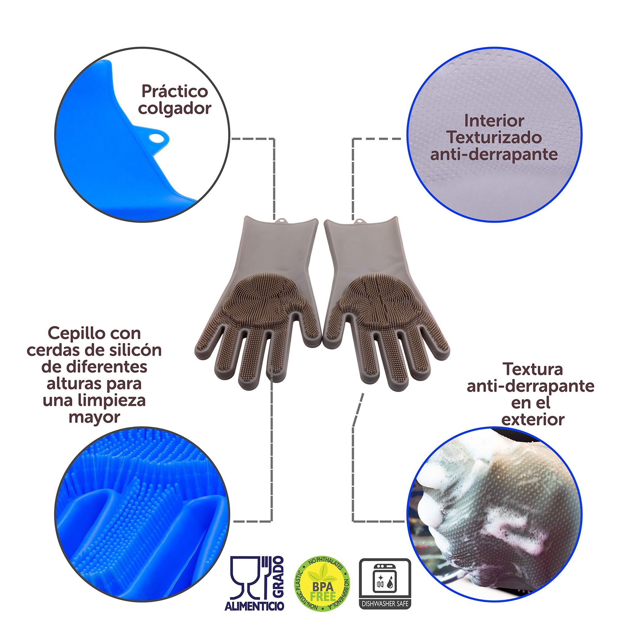 KE WOOW TwoMagic Silicone Pet Brush/Gloves. Silicone reusable cleaning brush, gloves with thick bristles scrubber for hair removal pets, dogs, cats