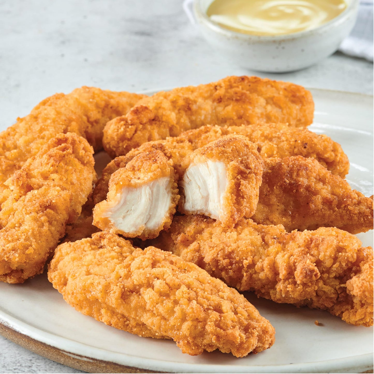 Just Bare Lightly Breaded Chicken Breast Strips | Fully Cooked | 16G Protein |Frozen | 1.50 LB