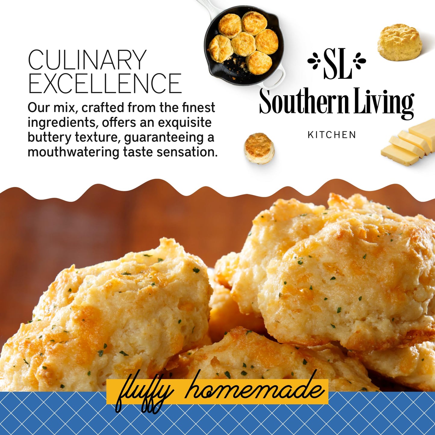 Southern Living Gourmet Cheesy Garlic Biscuit Mix, Easy-to-Bake Delight, Dinner Biscuits, Breakfast Biscuits, Baking Mix, Pantry Staple, Makes 10 Biscuits