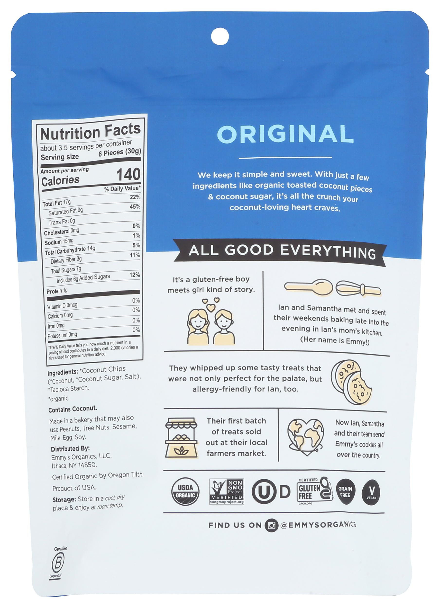 Emmys Organic Original Coconut Crunch'ems, 3.5 OZ
