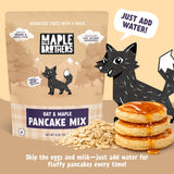 The Maple Brothers Oat & Maple Pancake Mix - Organic, Vegan, Non?GMO, Made with Grade A Maple Sugar - Fluffy, Easy Breakfast Mix, 16 oz Resealable Bag
