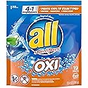 All Oxi Mighty Pacs Laundry Detergent, 4 in 1 with Oxi Stain Removers and Whiteners, One Pouch, 19 Count