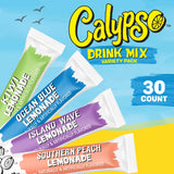 Calypso Singles To Go! Drink Mix Variety Pack - On-the-Go Powdered Drink Mix Packets - Low Calorie Water Enhancer - Island Wave, Kiwi, Southern Peach