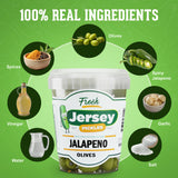 Jersey Pickles - Jalapeño Stuffed Olives (Quart) - Olives Stuffed - Hand-Stuffed Gourmet Olives with Premium Fillings for Snacks, Charcuterie