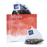 Arbata Masala Chai Tea, 12 Pyramid Tea Bags - Artisanal Caffeinated Black Tea with Ginger, Cinnamon, Cardamom & Spices, Naturally Flavored Spiced Chai