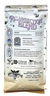 Raven's Brew Coffee Full Bodied Coffee Full City Roast Whole Bean - Resurrection Blend 12oz