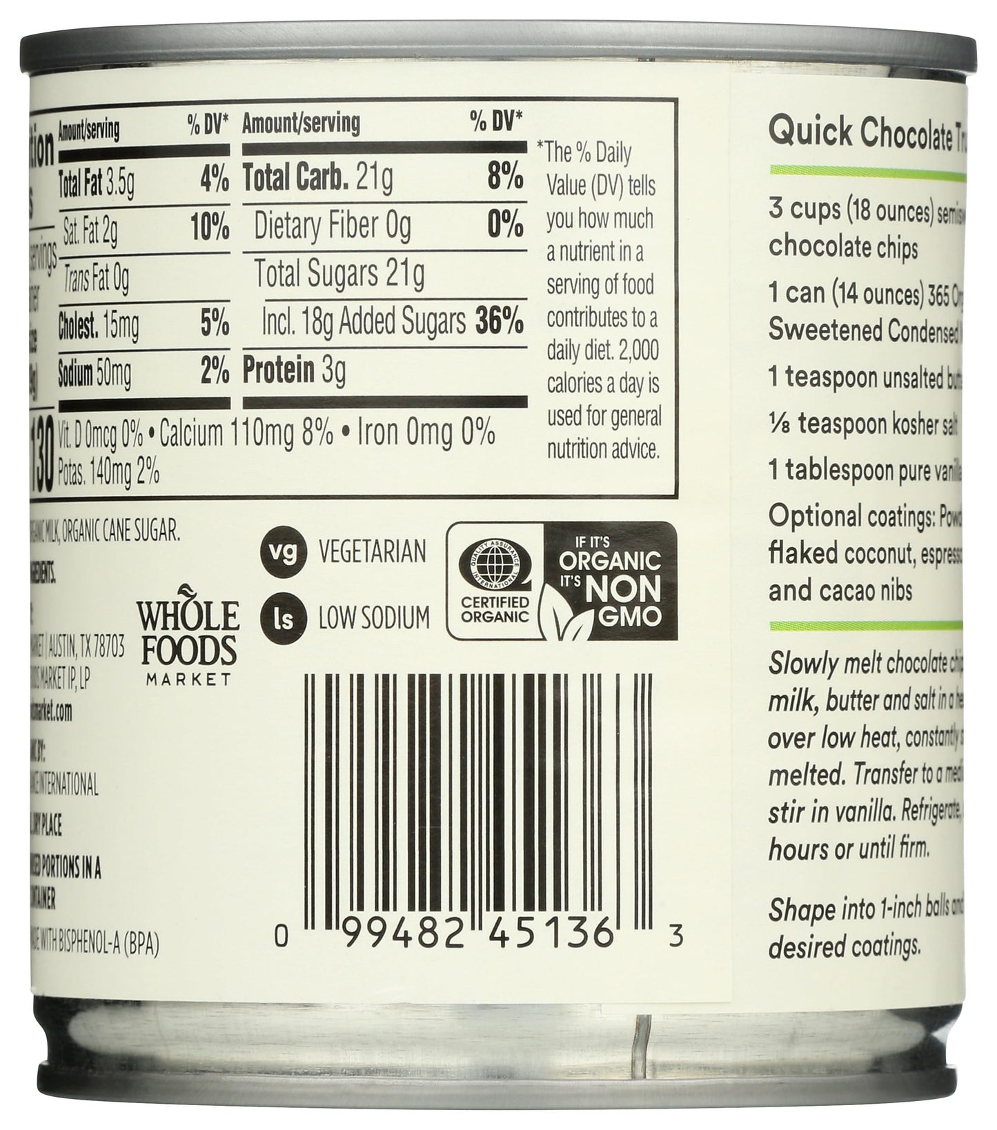 365 by Whole Foods Market, Organic Sweetened Condensed Milk, 14 Ounce