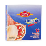 La Fe Obleas 2.96oz - 12 Wafers - 1 Pack - Flour Wafer Delicious Cajeta Snack - Dulces Colombianos