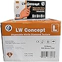 LW Concept Orange Nitrile Disposable Gloves, 8 Mil, Latex and Powder Free, Industrial, Food Safe, Raised Diamond Texture, Large, Case of 500