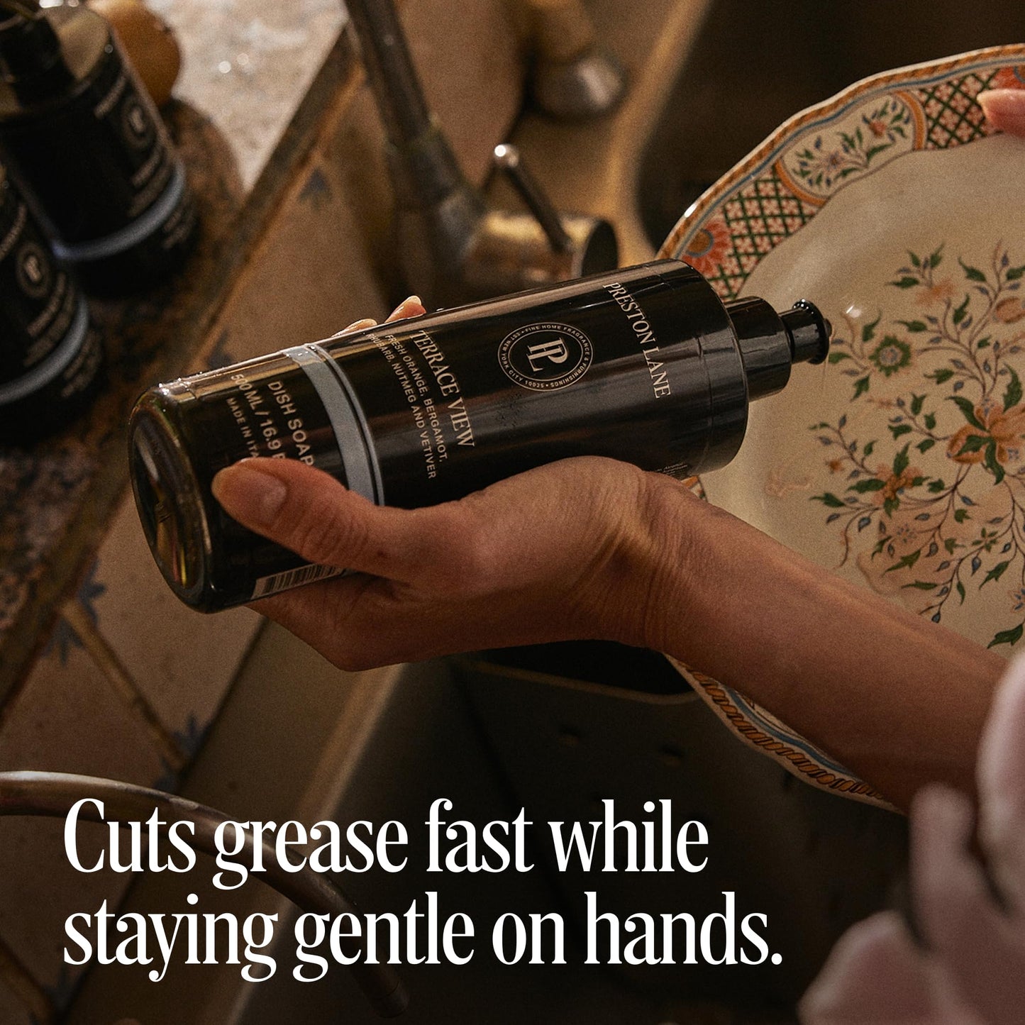 Preston Lane Luxury Dish Soap, Winterwatch Scent - Plant Powered Formula with Essential Oils | Tough on Grease, Gentle on Hands | Vegan, Cruelty Free