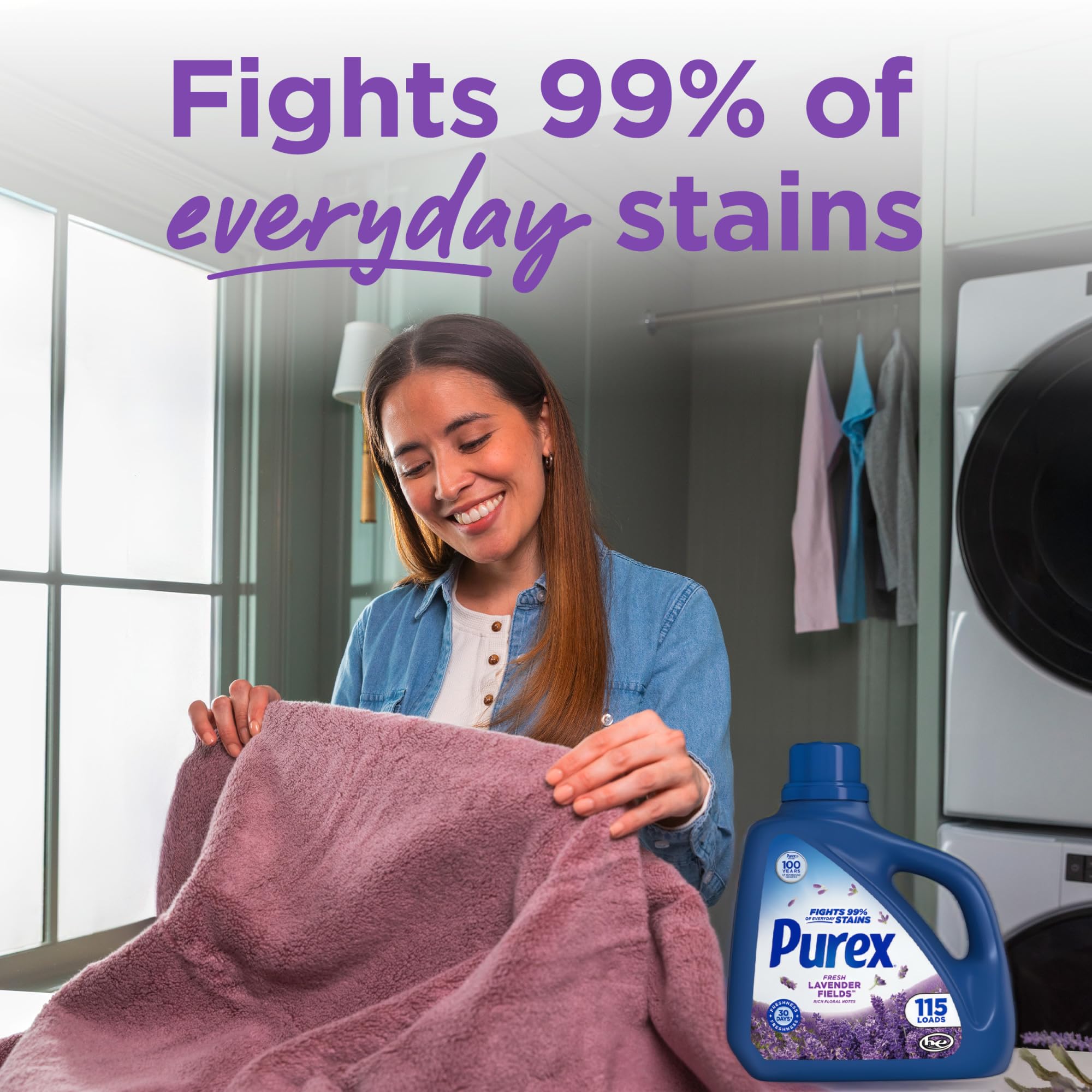 Purex Lavender Fields liquid Laundry Detergent, 150 fl oz, 115 loads