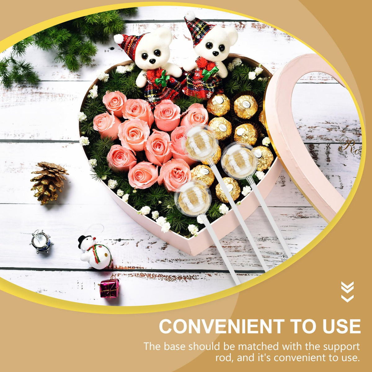 Tofficu 100sets Chocolate Bouquet Support Cups for Valentine Day Candy Holders Straws Flower Packaging Material for and Chocolates