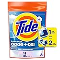 Tide Odor Defense + Oxi Laundry Detergent Pacs, Original Scent, 18 Count, Advanced Odor + Stain Fighter, laudry soap washing detergent pacs