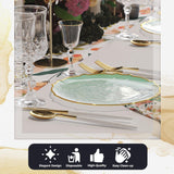 Exquisite Elegant Plastic Dinner Plates - 40 x 9 inch Disposable Plates for Party - Mint with Gold Rim