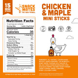 The New Primal Snack Mates Chicken & Maple Sticks, Gluten Free Healthy Snacks for Kids, Low Sugar High Protein Back to School Snacks, Mini Paleo Jerky