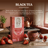AKINA - Strawberry Flavored Black Tea Bags, Individually Wrapped, Fruity String and Tag Kenyan Strawberry Tea Bags, Sweet with Uplifting Aroma (Box
