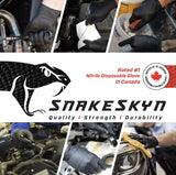 SNAKESKYN Black Nitrile Gloves 6-MIL THICK industrial grade 100/box Latex Free & Powder Free textured grip aka snakeskin - X-Large