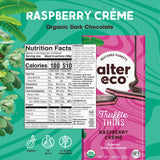 Alter Eco Raspberry Creme Truffle Thins, Chocolate Bar with Gooey Ganache Truffle Filling, Organic, Gluten & Soy-Free, Non-GMO Snacks, No Additives