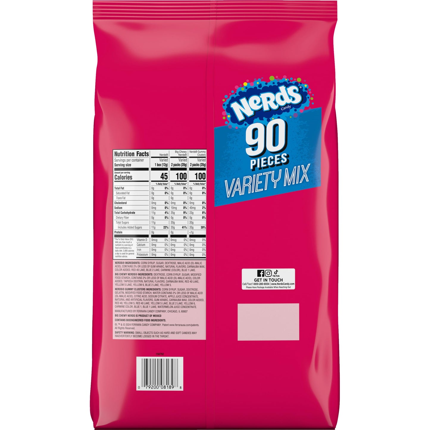 Nerds Variety Mix, Individually Wrapped Assorted Candy, 41.76 Ounce (90 Count)