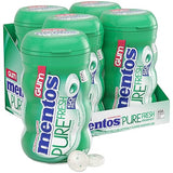 MENTOS Pure Fresh Sugar Free Gum, Spearmint, 50 Piece Bottle, Pack of 4