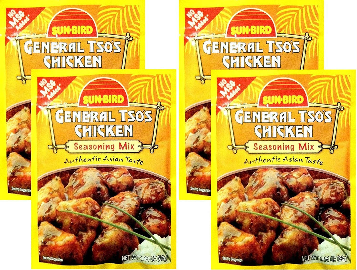 Sunbird General Tso's Chicken Seasoning Mix, 1.14 Ounce Packet (Pack of 4)