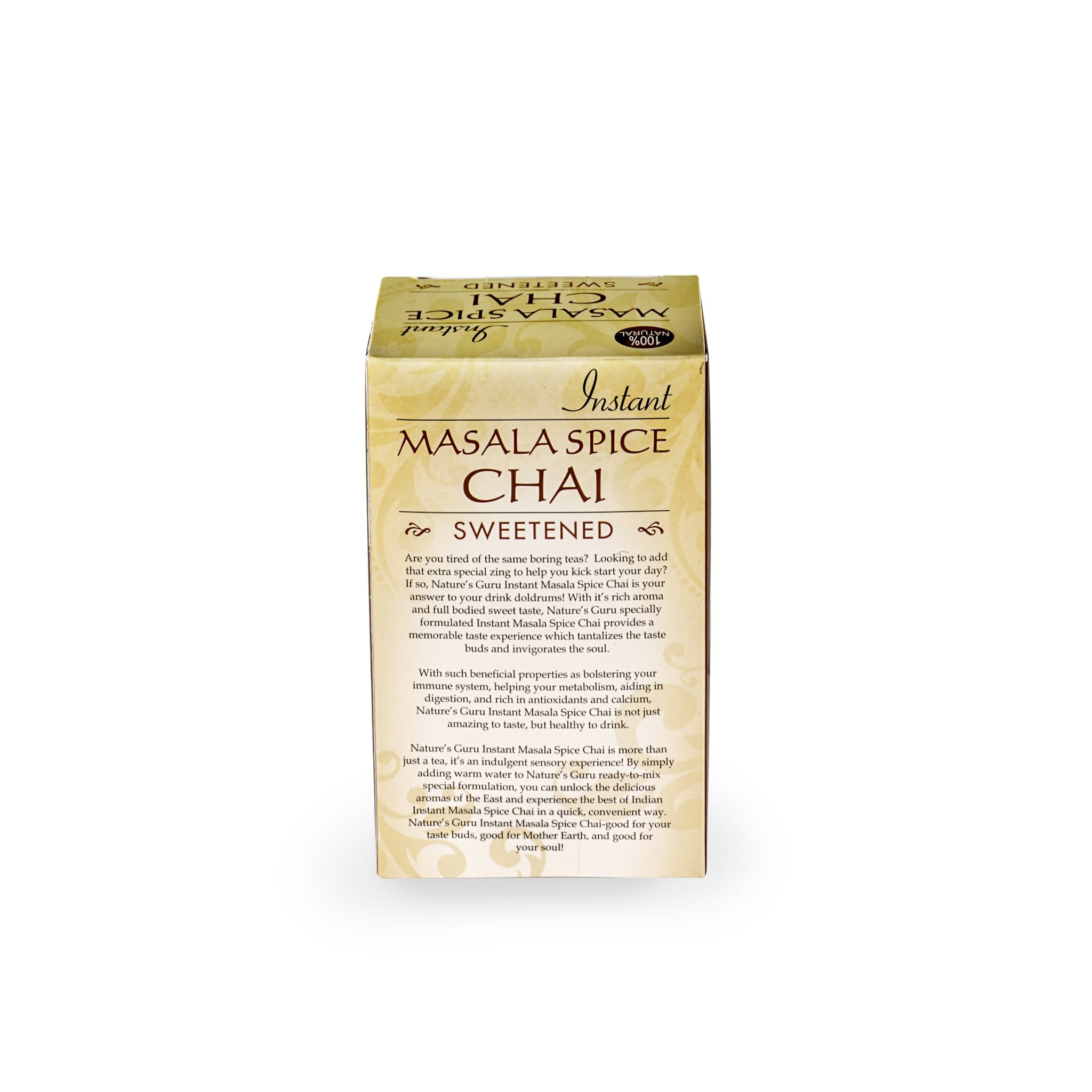Nature's Guru Instant Masala Spice Chai Tea Drink Mix Sweetened Single Serve On-the-Go Drink Packets, 10 Count (Pack of 4)