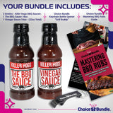 Killer Hogs The BBQ Sauce & Vinegar Sauce Premium 2 pk (32 oz) Great to Dip Toss Glaze & More + Barbecue Masters & Bottle Opener (4 Items)!