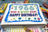 RETRO CANDY YUM ~ 1966 60th Birthday Gift Box Nostalgic Candy Assortment from Childhood for 60 Year Old Man or Woman Born 1966