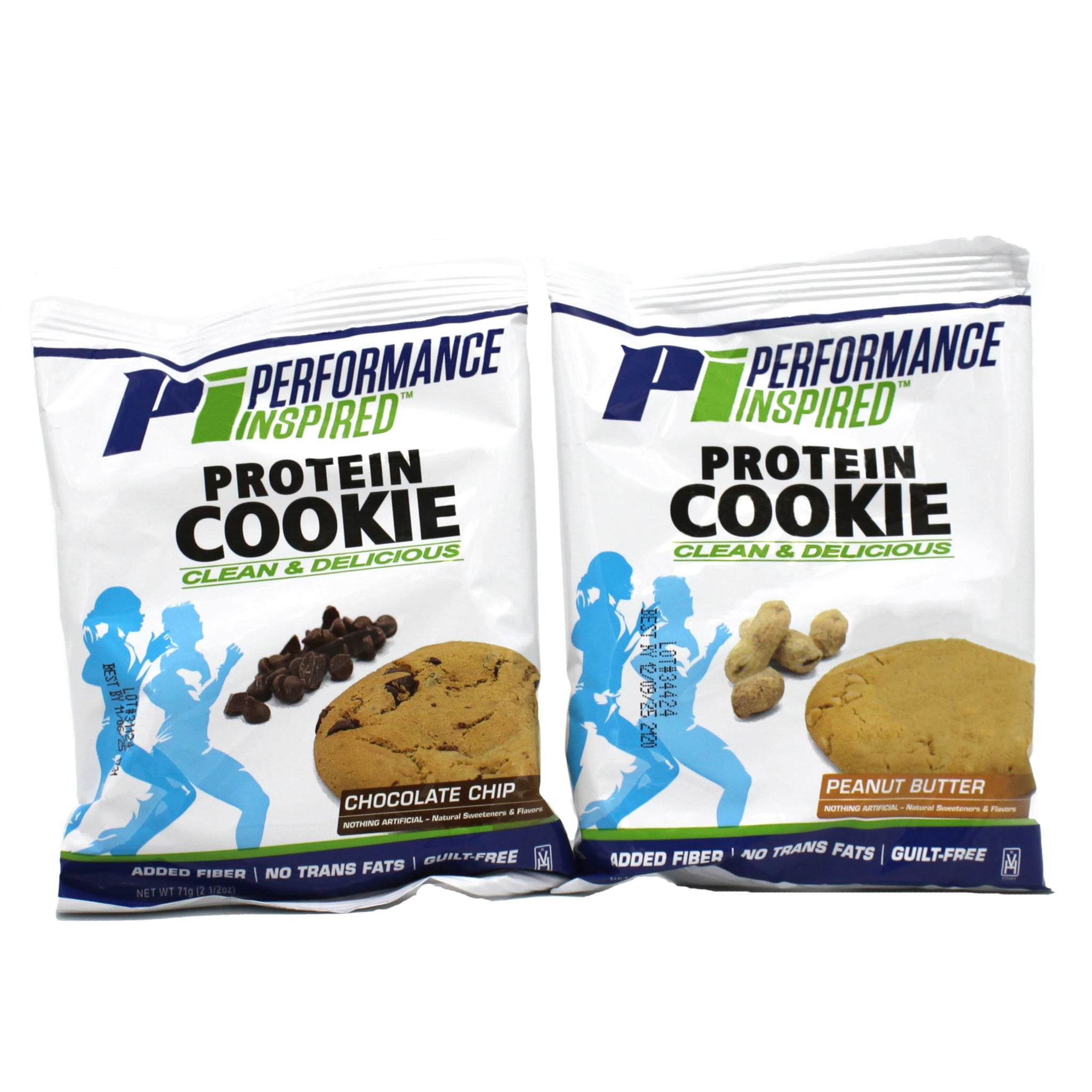 Performance Inspired Nutrition Mixed Protein Cookie Box - 12 Pack - 6 Chocolate Chip & 6 Peanut Butter - 15G Protein, 6-7G Fiber - All-Natural, No