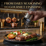 Maris Eclat Blue Salt - Premium Gourmet Mineral Salt - Refillable Glass Grinder with Stainless Steel Top - Naturally Rich in Potassium, Lower in