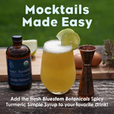 Bluestem Botanicals Organic Spicy Tumeric Simple Syrup, 8 oz, Cocktail and Mocktail Mixer for Drinks, Non-Alcoholic