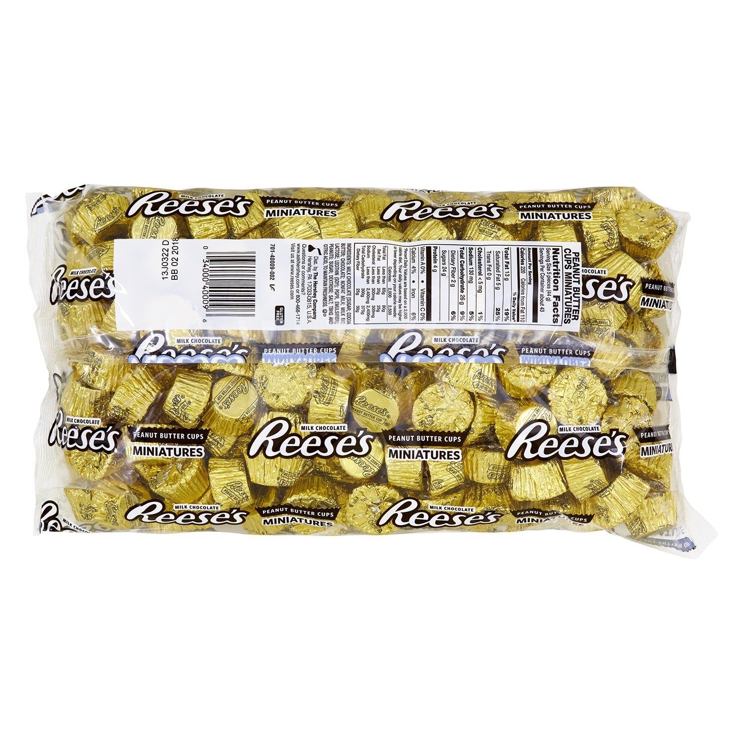 REESE'S Peanut Butter Cups, Chocolate Candy, Miniatures, Gold, 66.7 Ounce Bulk Candy
