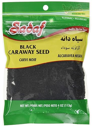 Sadaf Black Seeds - Nigella Black Caraway Seeds for Cooking & Food Seasoning - Kosher - 4 Oz Resealable Bag