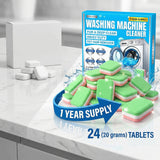 EEMANI Washing Machine Cleaner Tablets 24 Pack - Deep Cleaning for HE Front & Top Load Washer, 20g Tablets, Freshener for Drum & Tub - 1 Year Supply