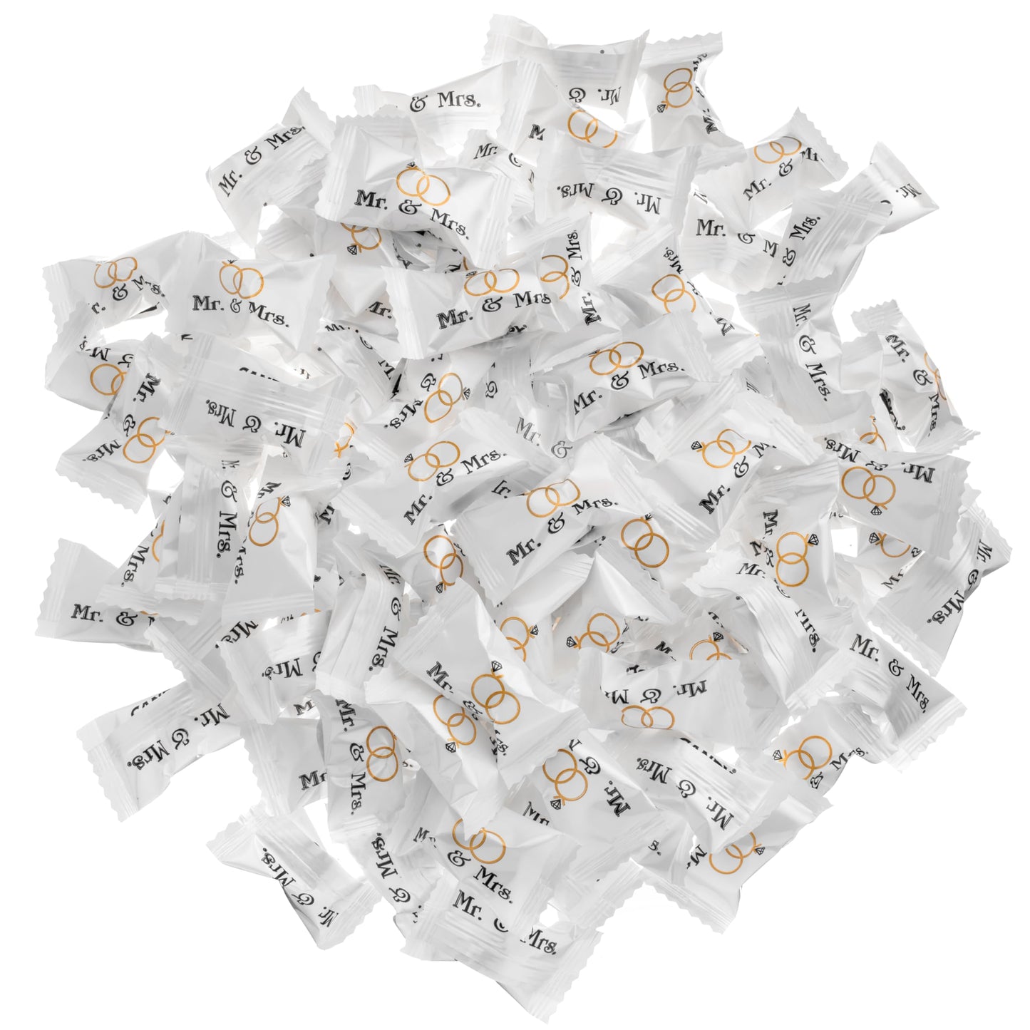 Candy Envy - Mr. and Mrs. Buttermints - 13 oz. Bag - Approximately 100 Individually Wrapped Mints - Wedding Favors