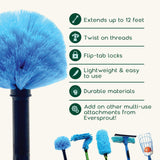 EVERSPROUT Twist-On Cobweb Duster (Soft Bristles) | Indoor & Outdoor use Brush Attachment | Fits Standard 3/4 inch Threaded Poles | Brush Only (Pole