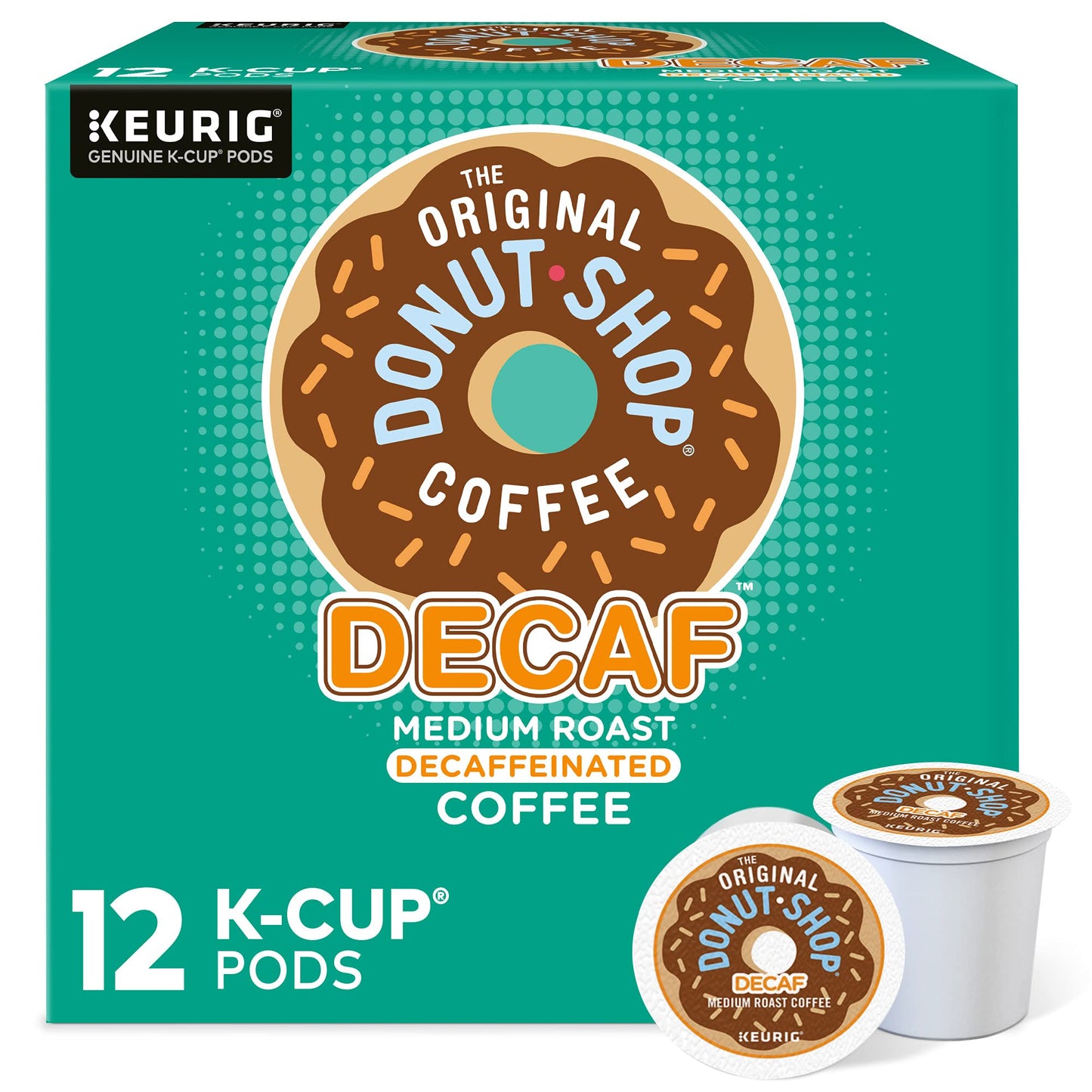 The Original Donut Shop Keurig Single-Serve K-Cup Pods, Decaf Keurig Single-Serve K-Cup Pods, Medium Roast Coffee, 12 Count
