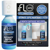 iFLO® Automatic Septic Tank Treatment & Maintenance Kit - Weekly Enzyme Dispenser Prevents Backups, Clogs & Odors - Breaks Down Sludge, Grease & Waste