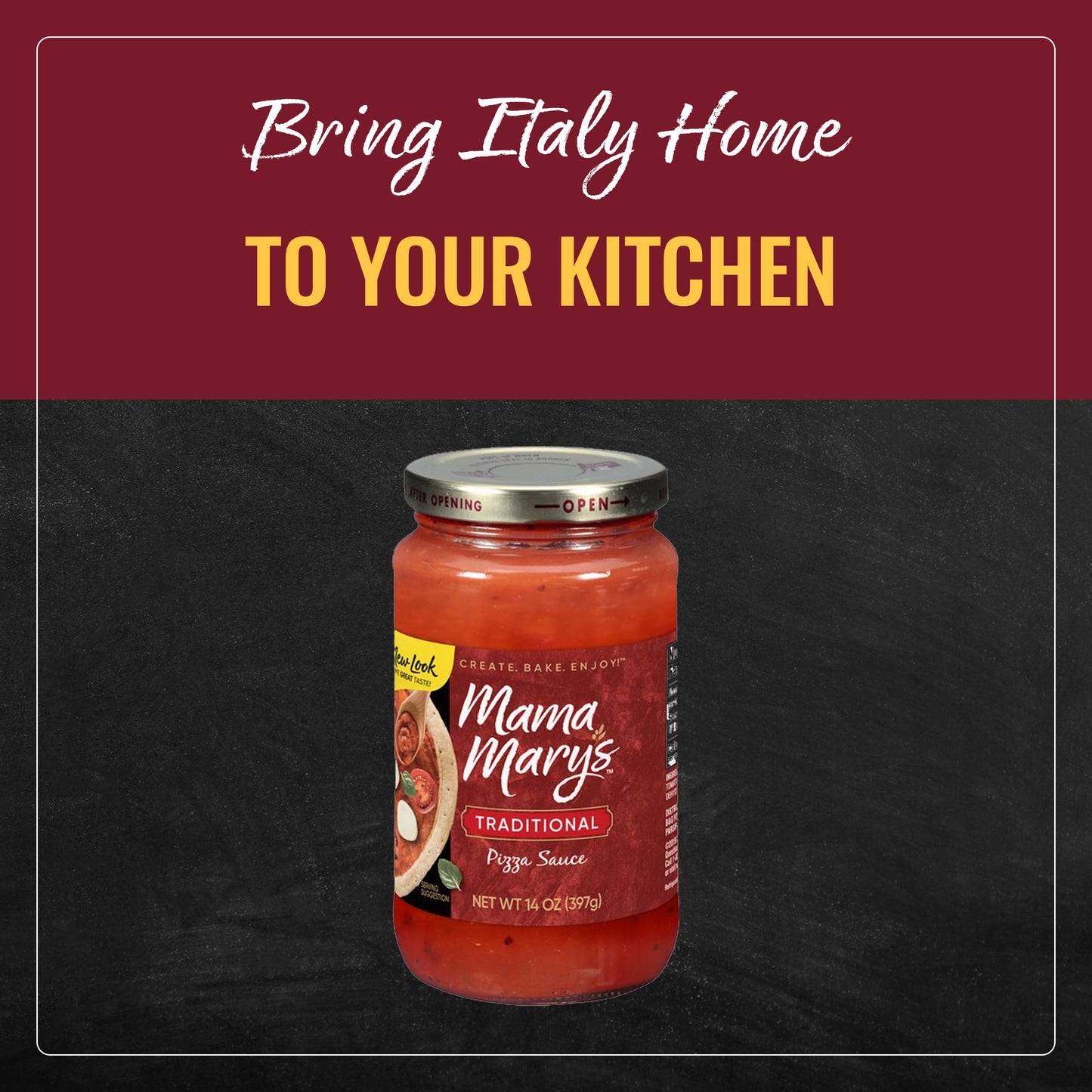 Mama Mary's Traditional Pizza Sauce, 14 Ounce