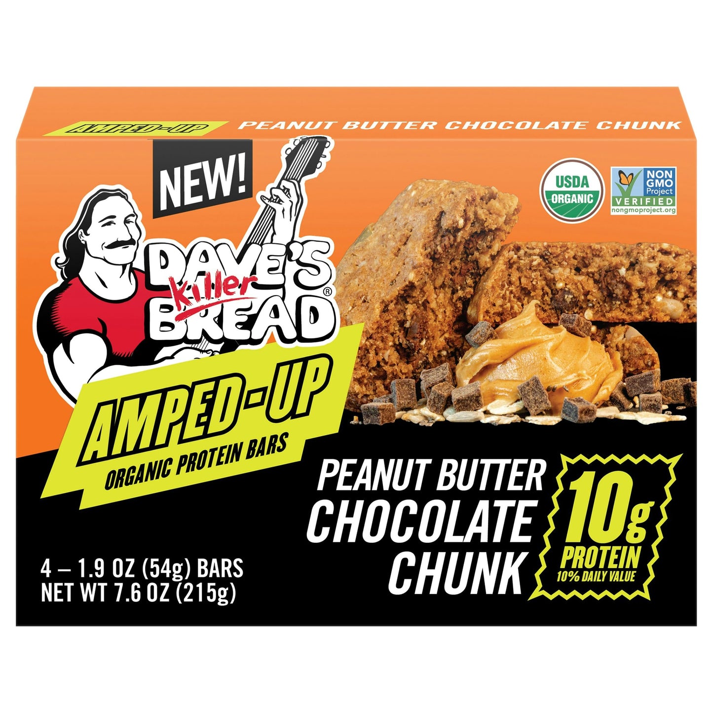 Generic D.ave's Killer Bread Protein Bar Organic Peanut Butter Chocolate Chip 7.6OZ Pack of 6